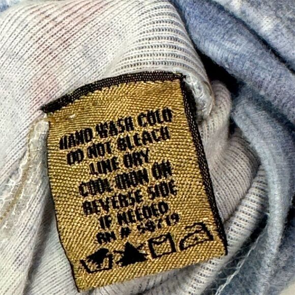 Notations Butterfly Graphic Tee M Blue Brown Rhinestone Print Y2K USA Made VTG - Picture 9 of 9